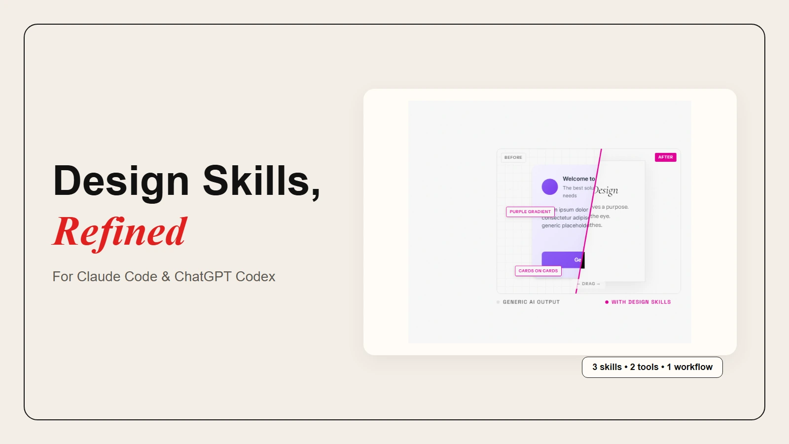 Design Skills for Claude Code and ChatGPT Codex