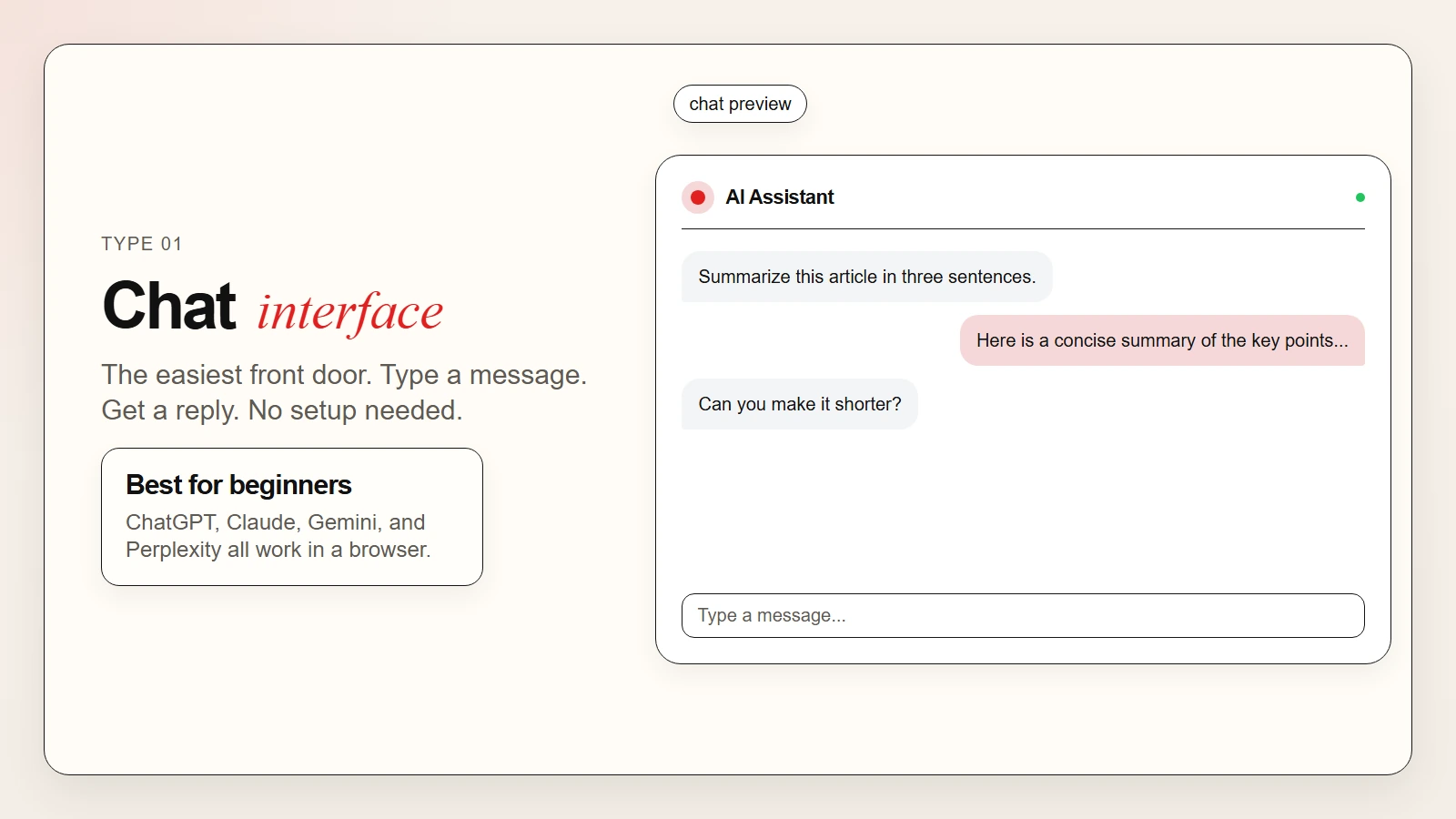 ChatGPT interface showing the simplest way to use AI