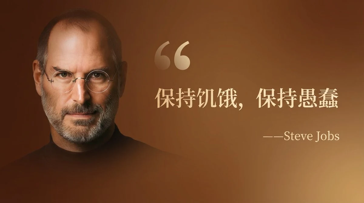 A quote card example where the prompt controls portrait placement, text space, and typography style