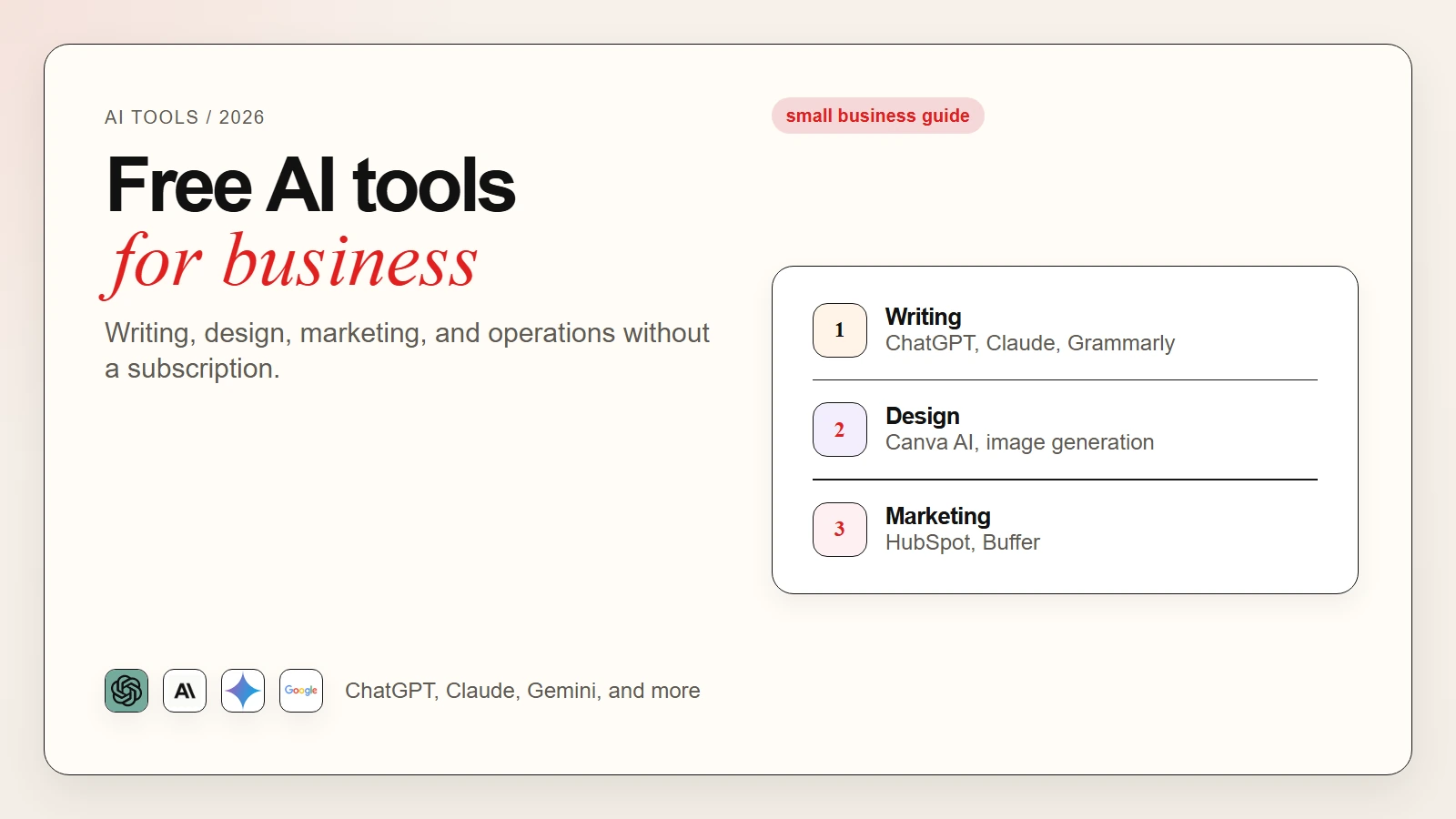 Best free AI tools for small business owners