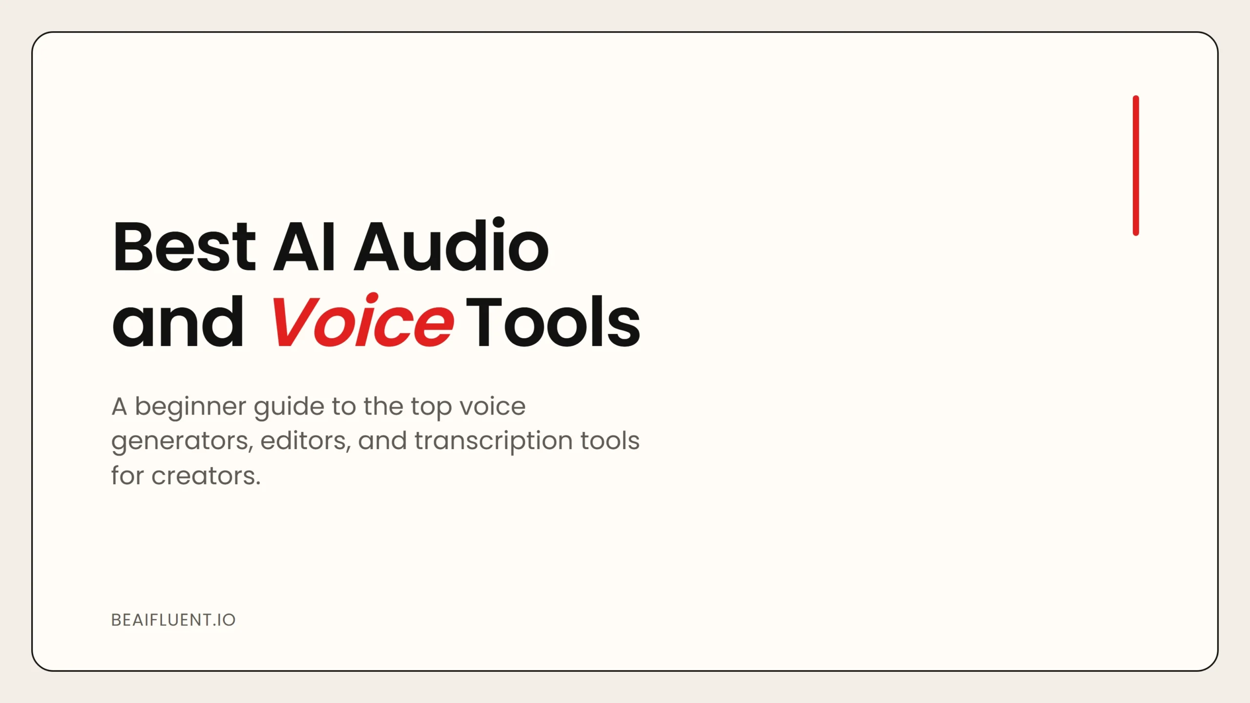 Best AI Audio and Voice Tools